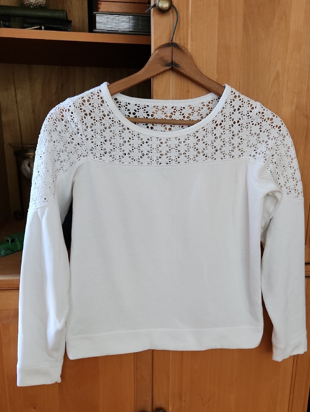 Express White Lace Detail Blouse